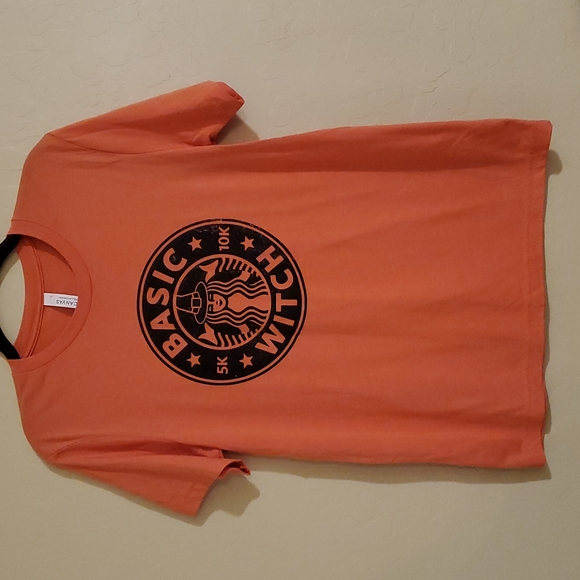 Basic Witch Women's Medium Halloween Orange Short Sleeve Shirt - Picture 1 of 5